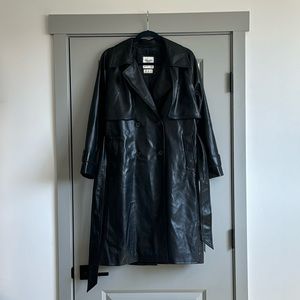 Abercrombie & Fitch vegan leather trench coat, small